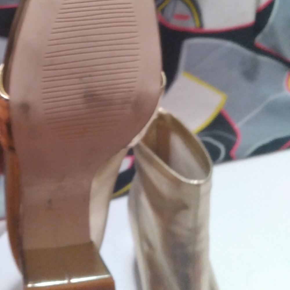 Gold and Rhinestone booties - Picture 2 of 6
